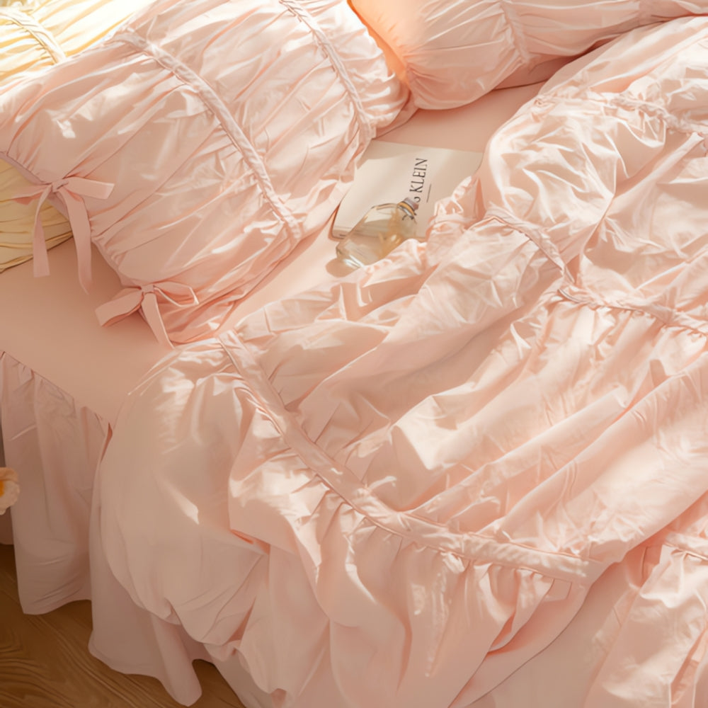 Princess Amara Ruffled Lace Bedding | 4pcs Set