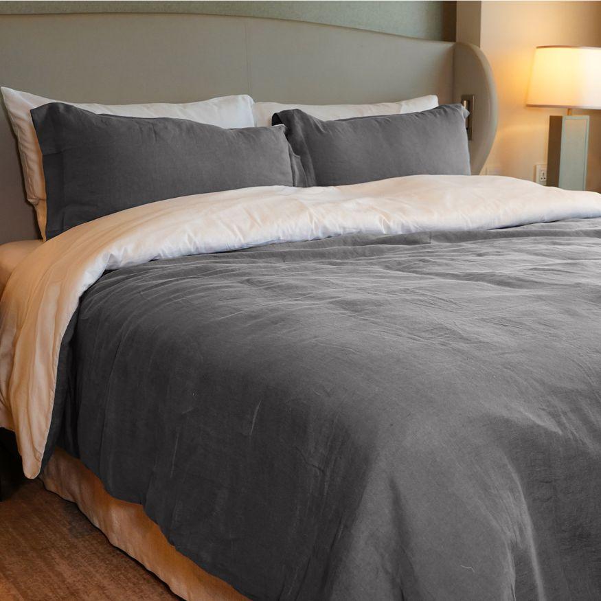 100% European Flax Linen with Cotton Sateen