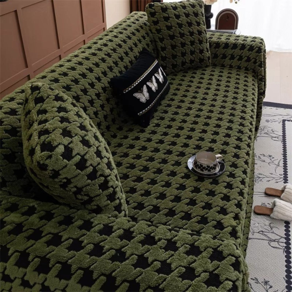 Cavalli Houndstooth Plush Sofa Cover