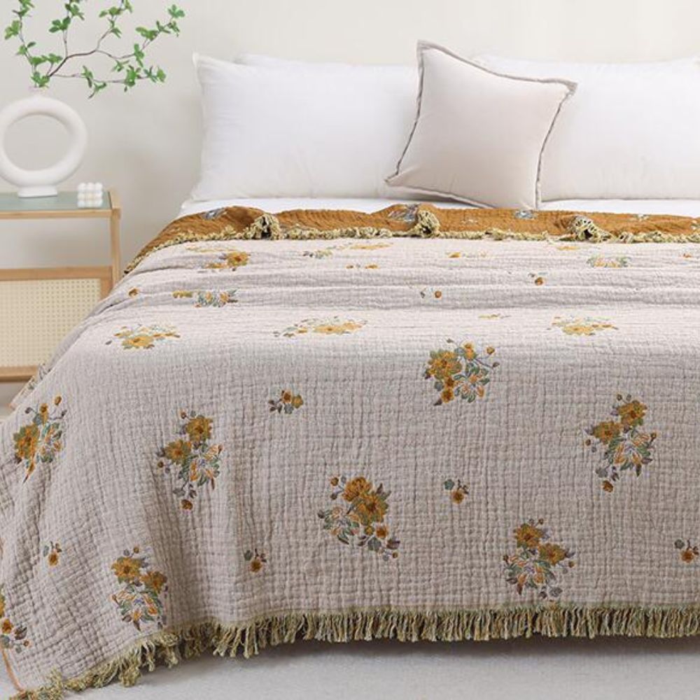 Sunpetal Bloom Reversible Cotton Blanket