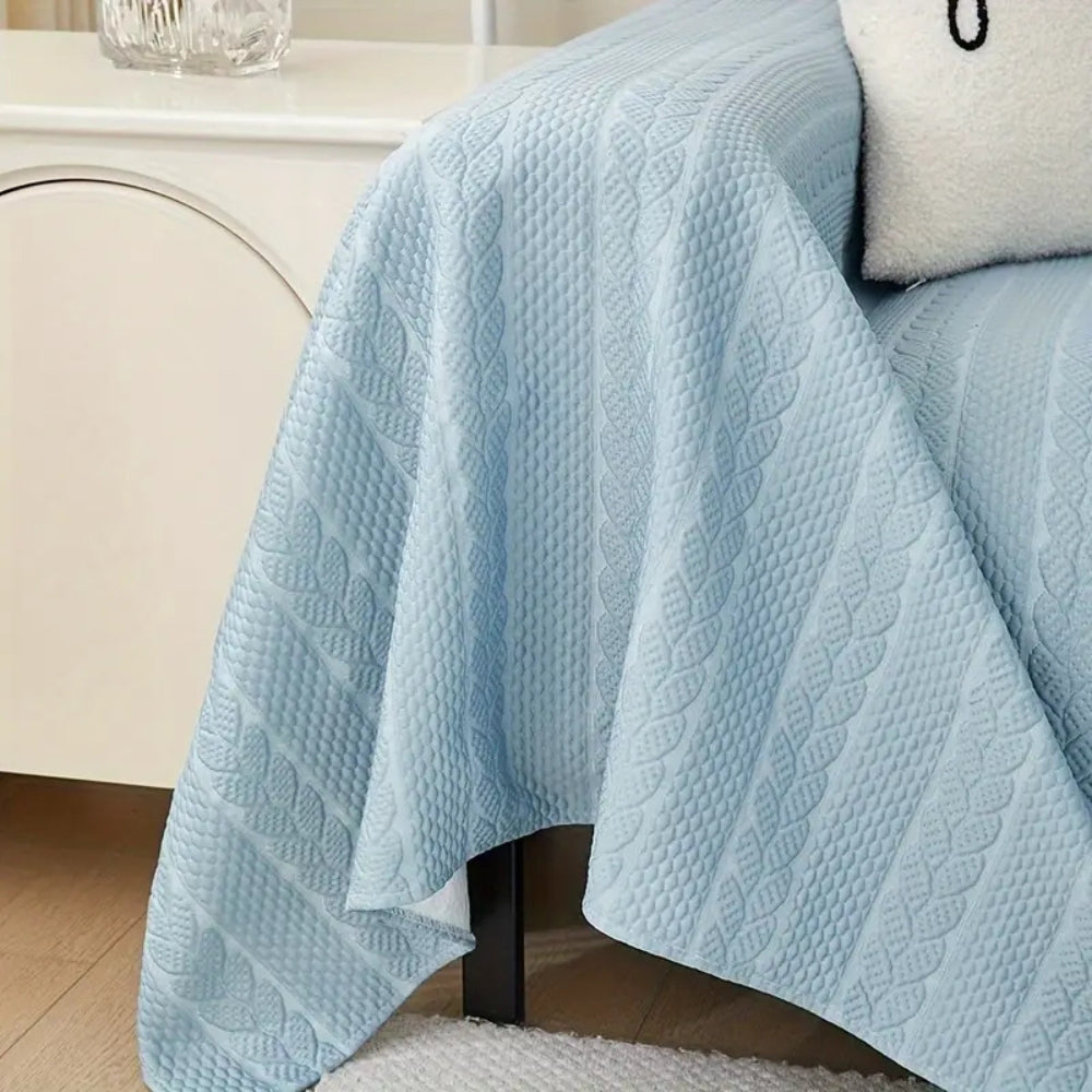 Tranquil Plush Leaf Sofa Cover