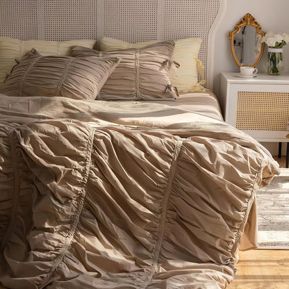 Princess Amara Ruffled Lace Bedding | 4pcs Set