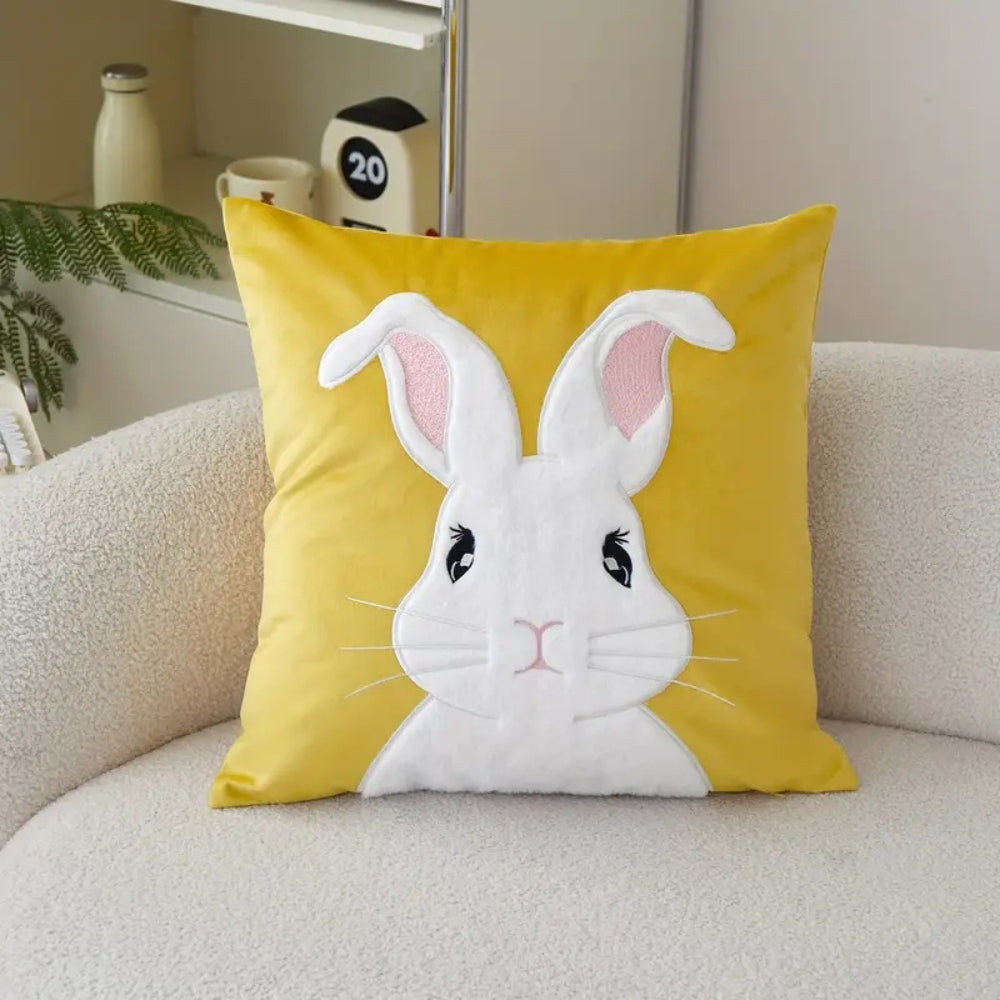 Appliqué Easter Bunny Cushion Cover