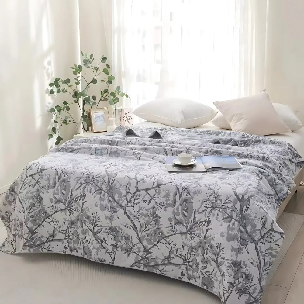 Mirel All-Season Cotton Floral Blanket