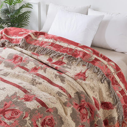 Rosewood Grace Throw Cotton Blanket