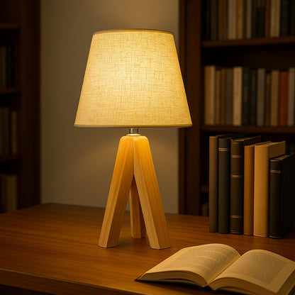 Wooden Tripod USB Table Lamp